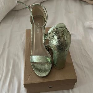 Green Metallic Glamorous Heels Size 7